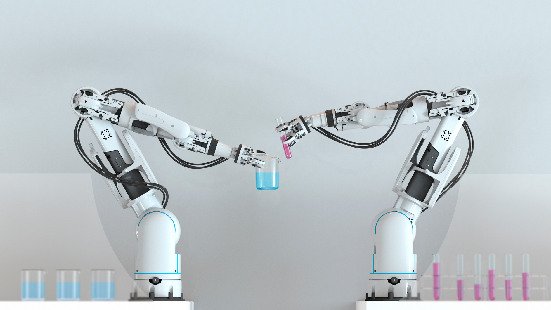 Robots performing automated medical experiments in a laboratory setting